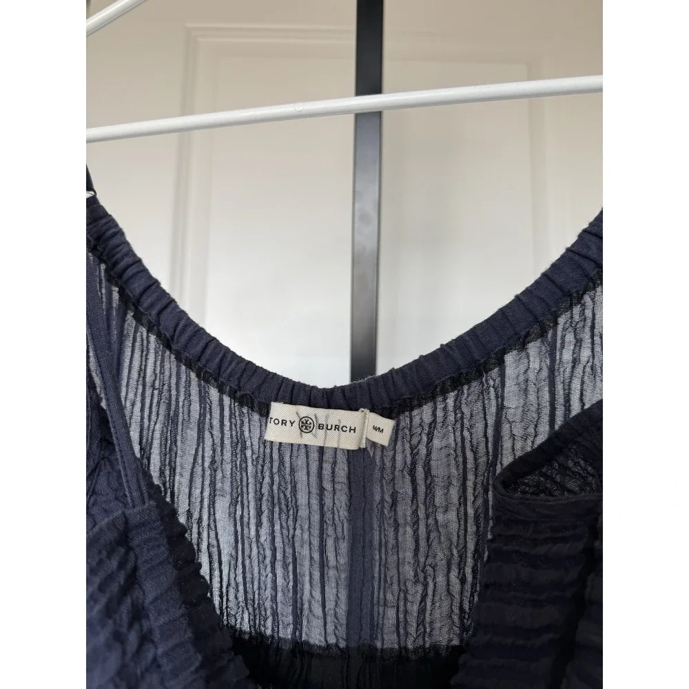 tory burch gauze jumpsuit navy crinkle Size M Coastal Resort Lightweight